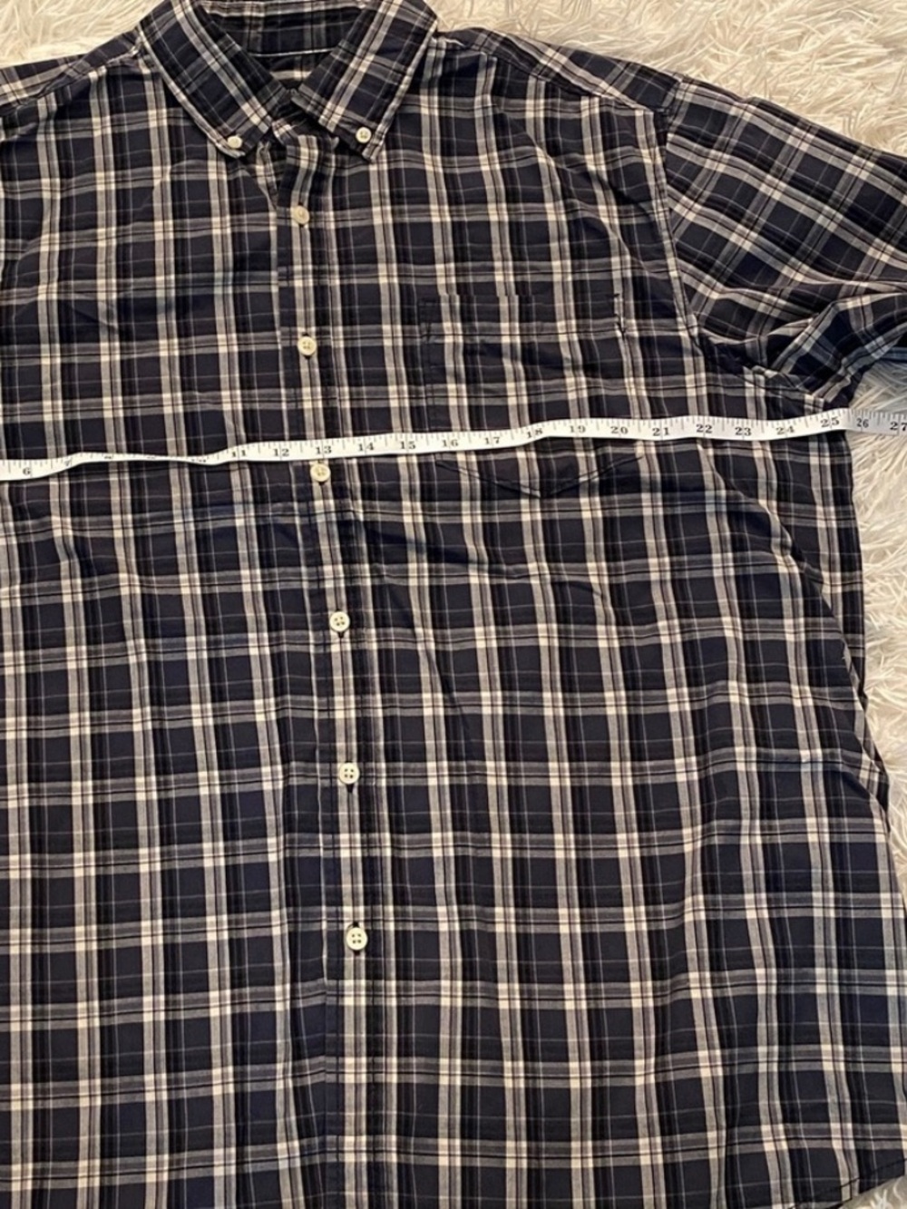 Faded Glory Blue Plaid Button Down Shirt Men’s Size L Rugged Casual - Picture 9 of 10